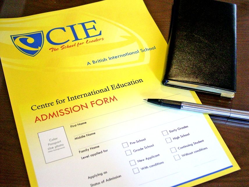 CIE admissions form photo