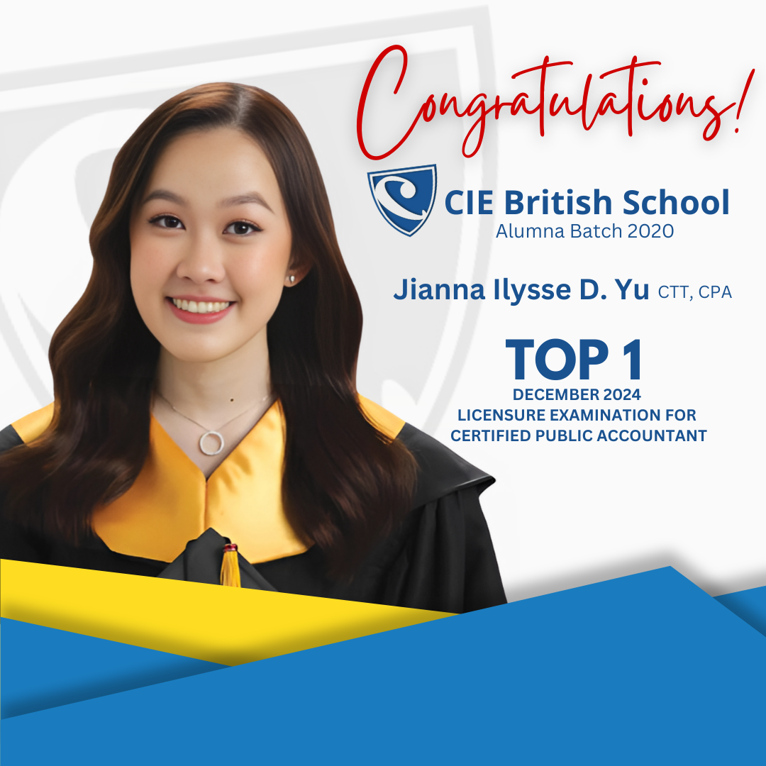 CIE Alumna Jianna Ilyssa D. Yu tops the 2025 CPA Licensure Examination